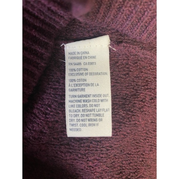 American Eagle Women's Maroon Open Knit Weave 1/4 Back Zipper Sweater Size S VTG - Picture 9 of 12